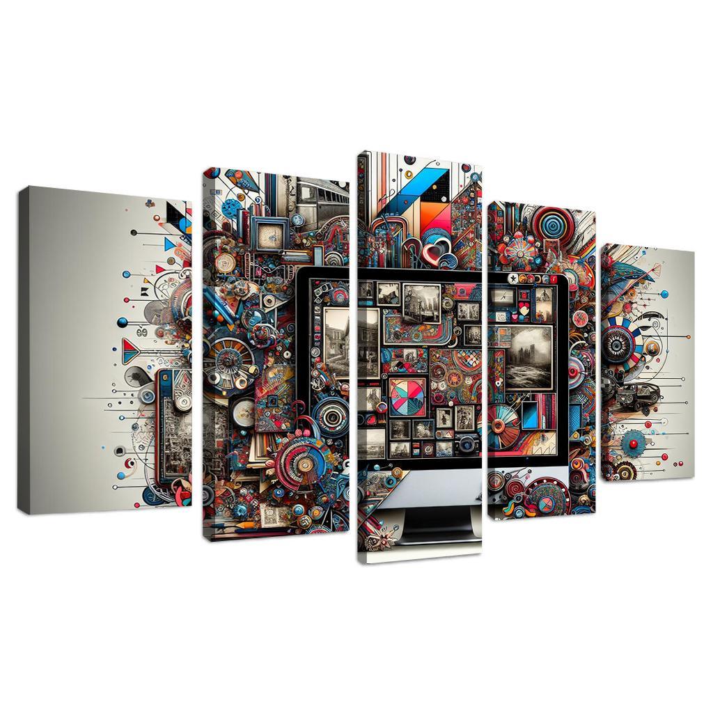 Digital Scrapbooking Preserving Memories Creatively 5 Piece HD Canvas Wall Art-Original Frame