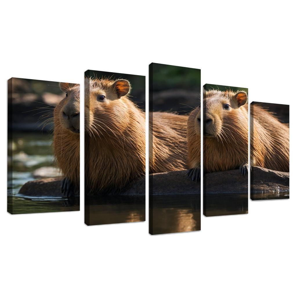 The Curious Capybara The World's Largest Rodent Custom Paintings Frame