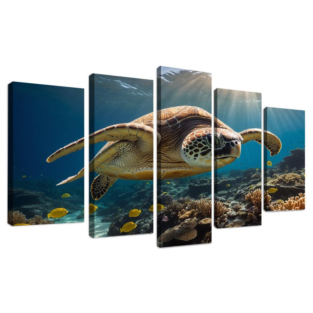 The Fascinating Great Barrier Reef Turtle Ancient Navigator Oil Paintings Frame