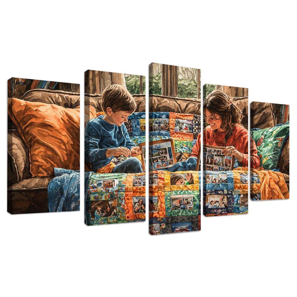 The Quilt Of Memories A Mothers Heartfelt Fabric One-piece Frames