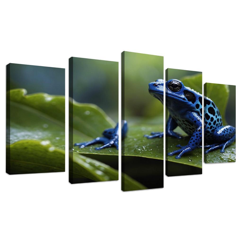 The Enigmatic Blue Poison Dart Frog Canvas Paintings Frame