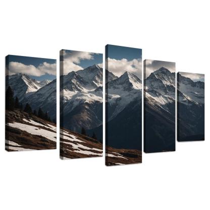The Majestic Echo Of Rocky Mountains Oil Paintings Frame
