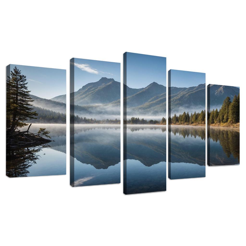 The Celestial Splendor Of Mountain Reflections Oil Paintings Frame