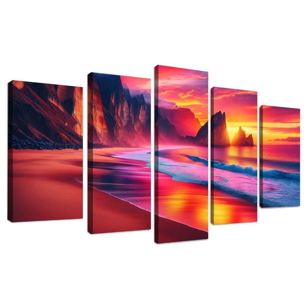 Sunset Viewpoint Spectacular Coastal Vistas Abstract Paintings Frame