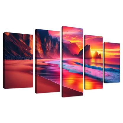 Sunset Viewpoint Spectacular Coastal Vistas Abstract Paintings Frame