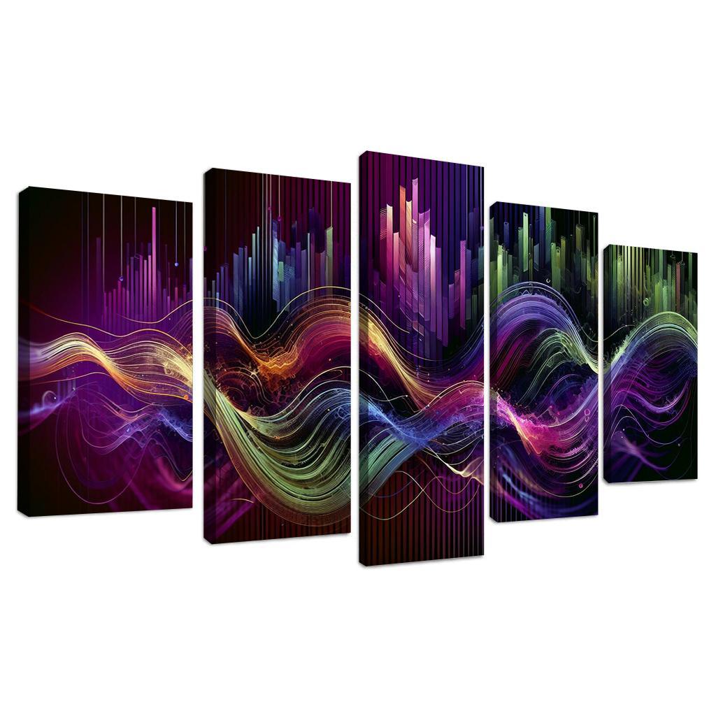 Musical Echoes Harmony 5 Piece HD Canvas Wall Art-Original Frame