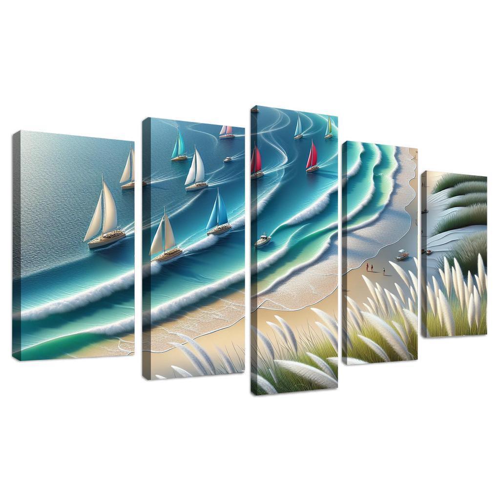 Nautical Breeze Beach Modern Paintings Frame