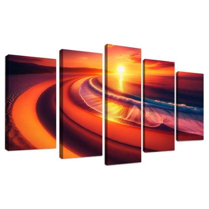 Crescent Moon Beach Premium Artwork Frames