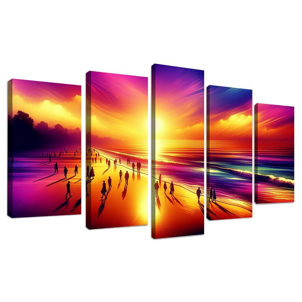 Shimmering Sands Sunset Beachwalks Abstract Paintings Frame