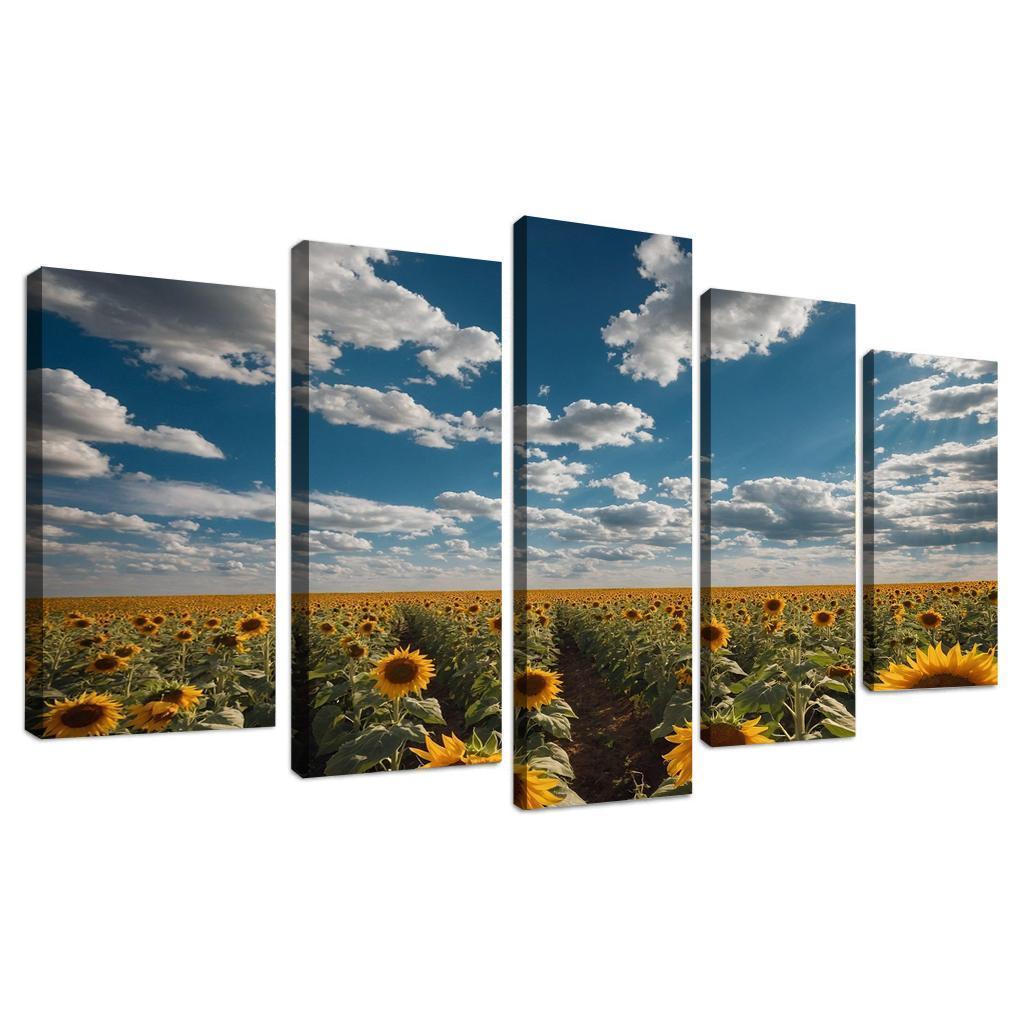 The Radiant Fields Of Golden Sunflowers Oil Paintings Frame