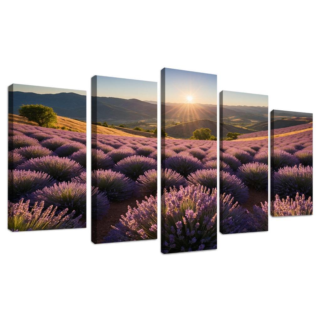 The Serene Valley Of Lavender Blooms Multi-panel Paintings