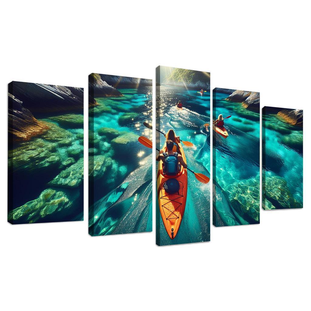 Glistening Waters Kayaking Paradise Abstract Paintings Frame