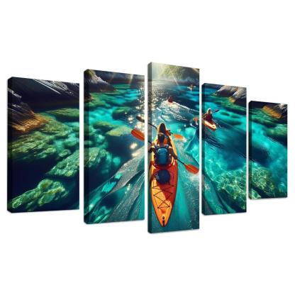 Glistening Waters Kayaking Paradise Abstract Paintings Frame