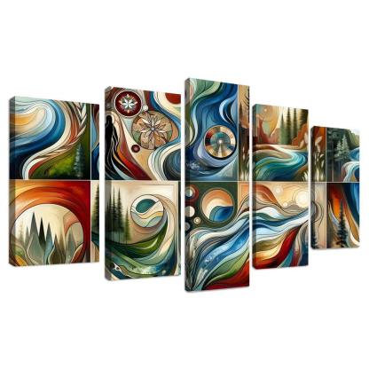 Voices Of The Past Indigenous Wisdom And Stewardship Multi-panel Paintings