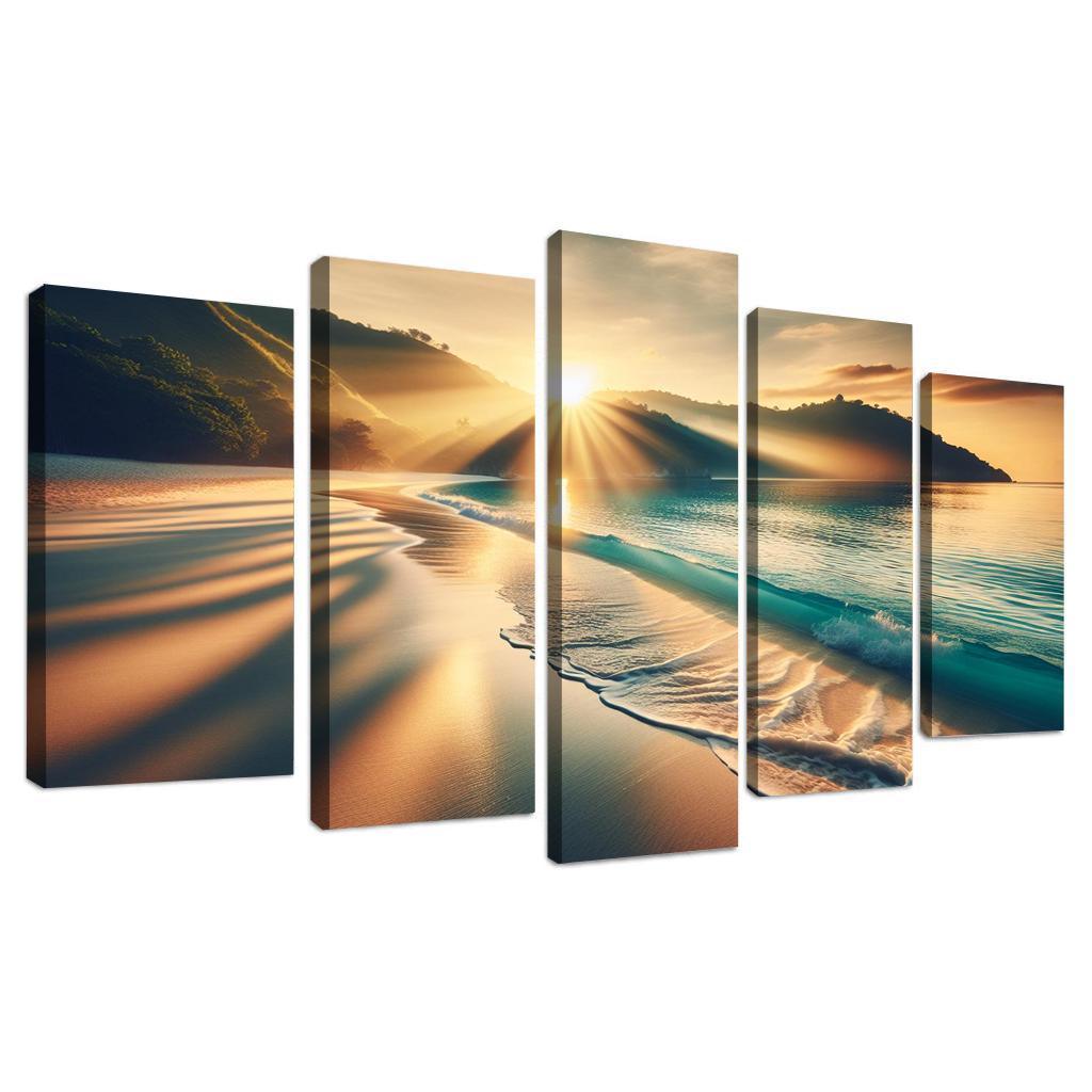 Secluded Sunrise Bay Custom Paintings Frame