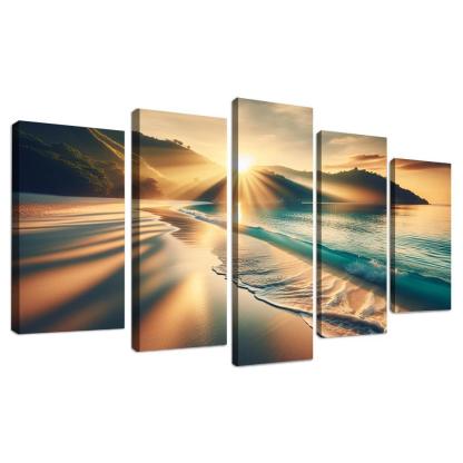 Secluded Sunrise Bay Custom Paintings Frame