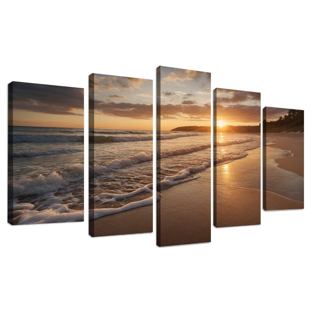 The Golden Shores Of Sunset Beach Art Trends