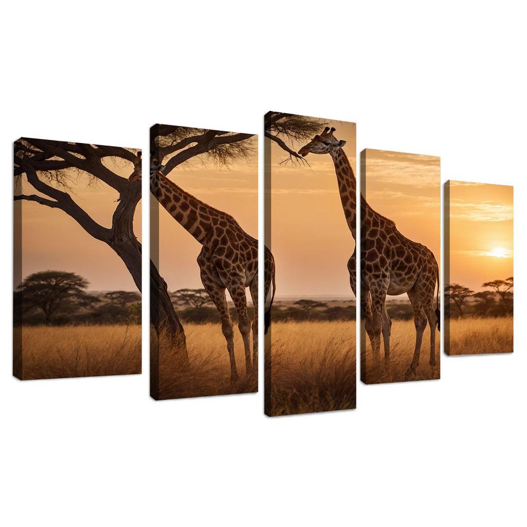 The Elegant Giraffe Towering Wonder Of The Savannah Modern Paintings Frame
