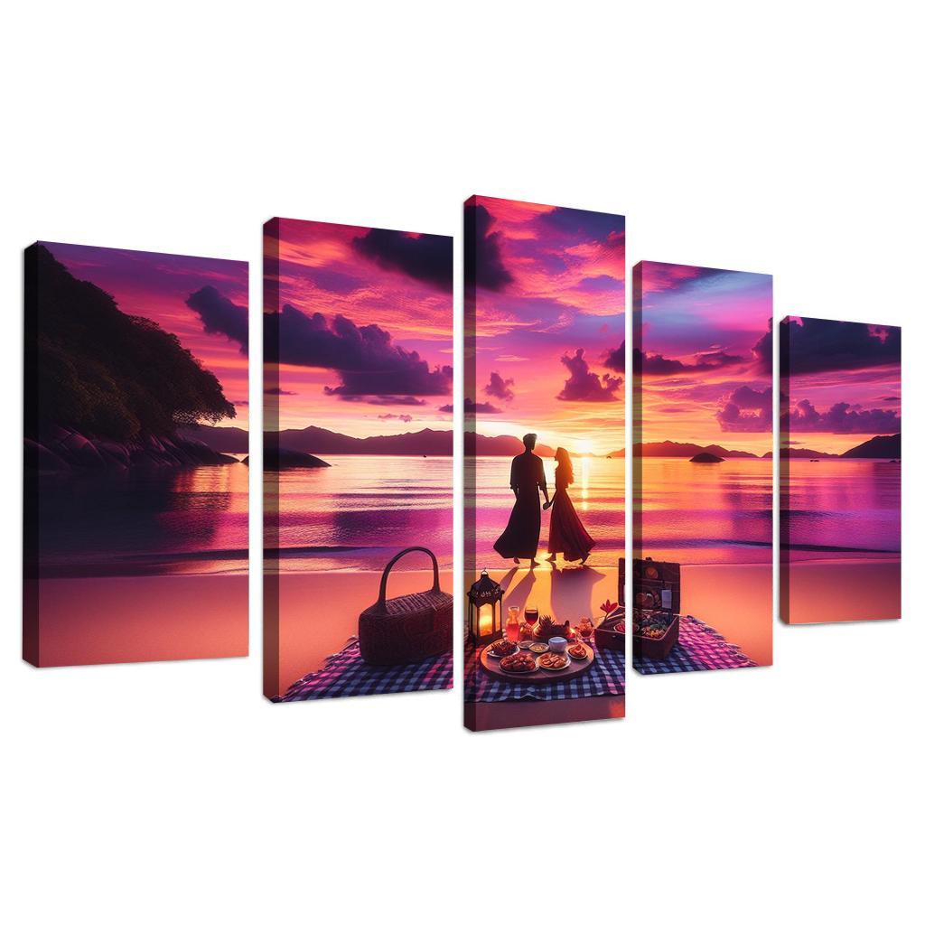 Sunset Vista Romantic Getaway Modern Paintings Frame