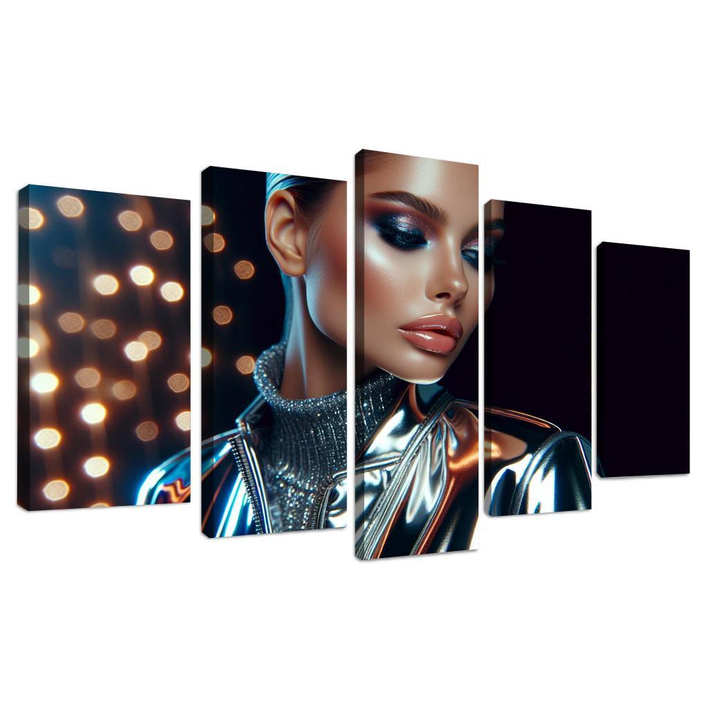 Reflective Surfaces Metallic And Glossy Textures Multi-panel Paintings