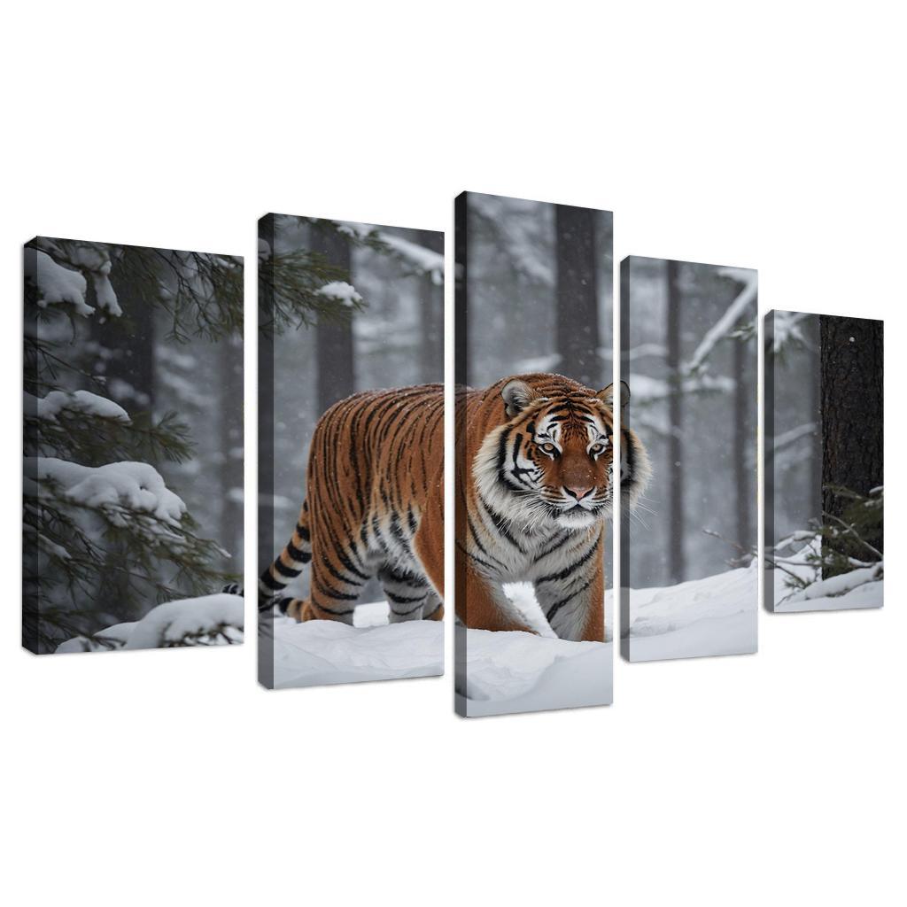 The Powerful Siberian Tiger The Forest's Ghost Canvas Paintings Frame