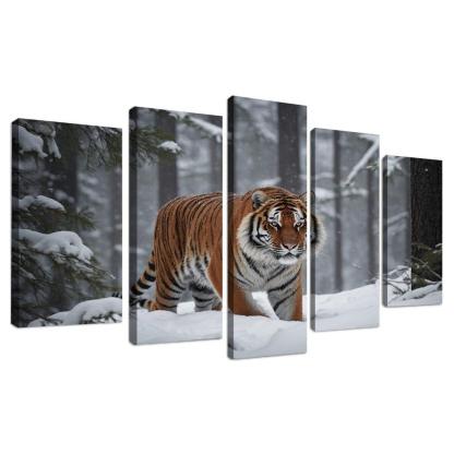 The Powerful Siberian Tiger The Forest's Ghost Canvas Paintings Frame