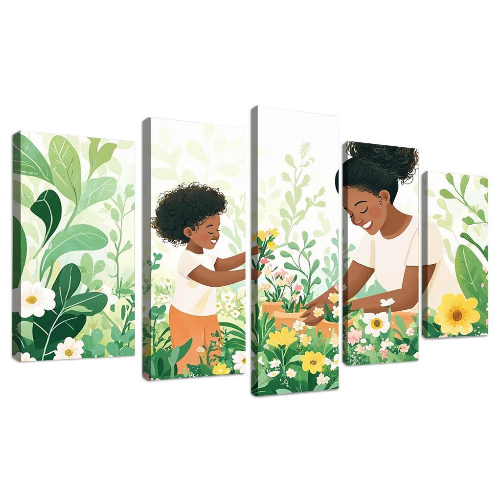 The Blossoming Path A Mothers Nurturing Journey Canvas Paintings Frame