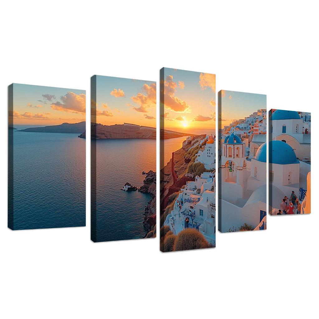 Santorini's Oia Village Abstract Paintings Frame