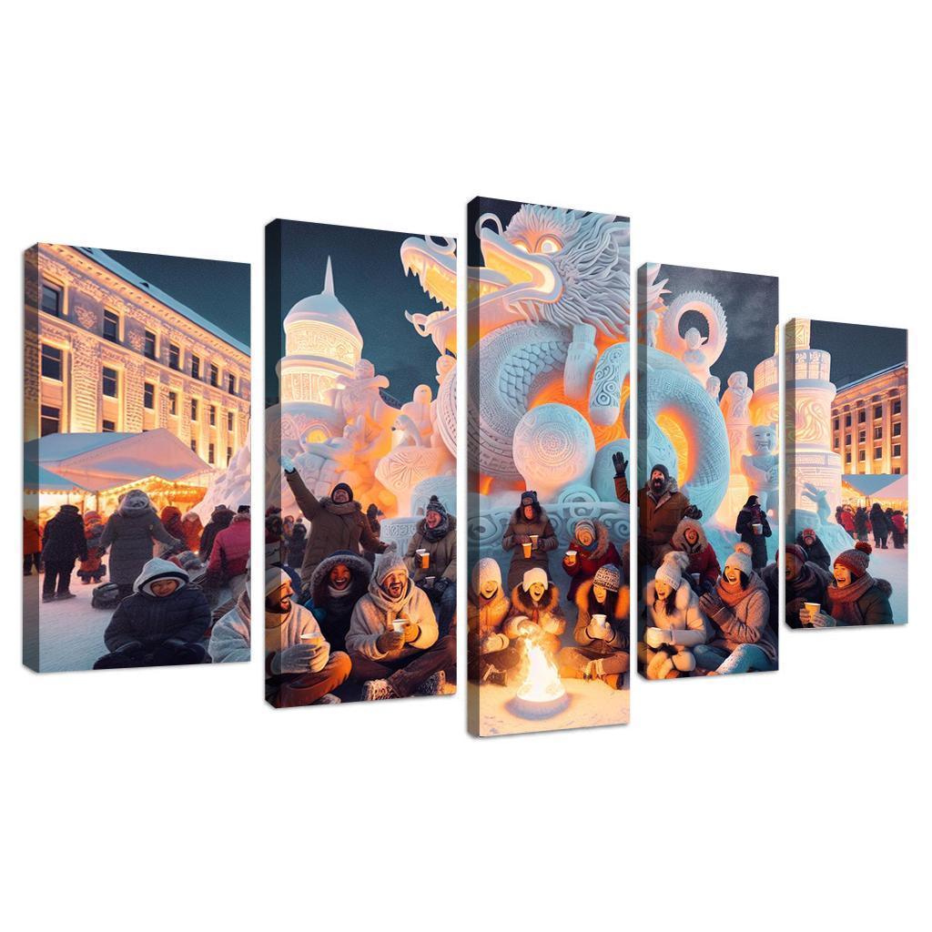 Sapporo Snow Festival Canvas Paintings Frame