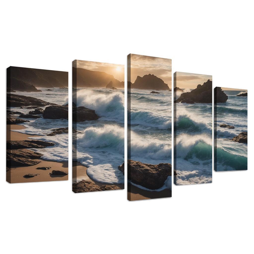 Majestic Tides Of Silver Coast Art Trends