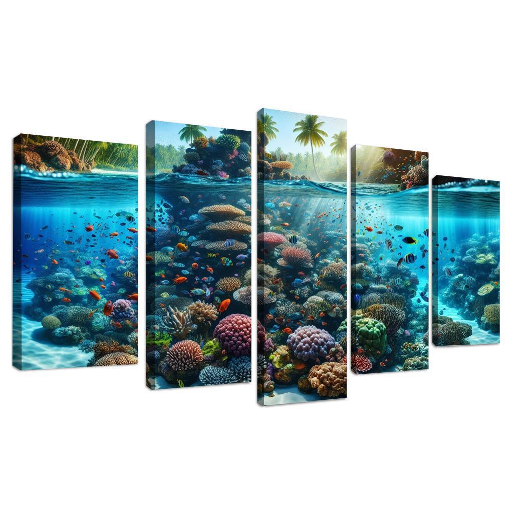 Coral Reef Escape An Underwater Wonderland Canvas Paintings Frame
