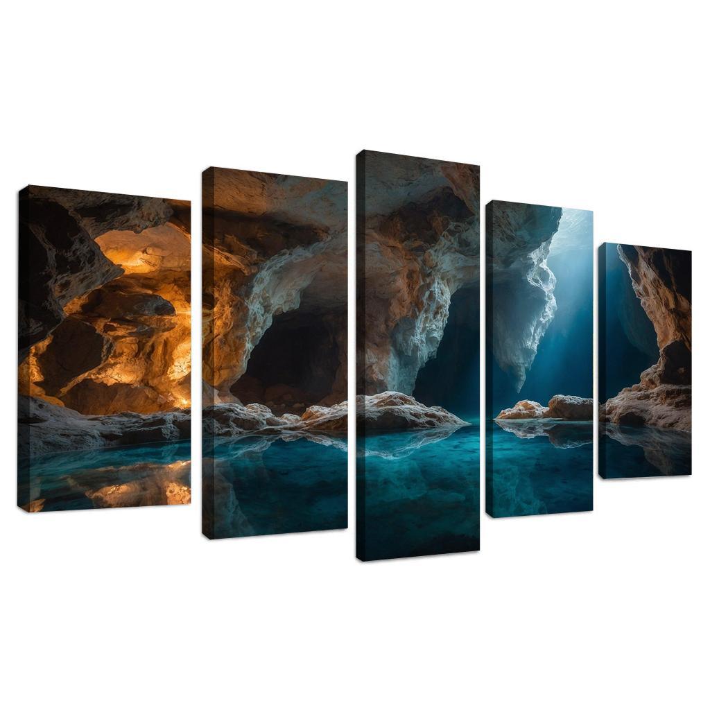The Crystal Caves Of Misty Hollow Modern Paintings Frame