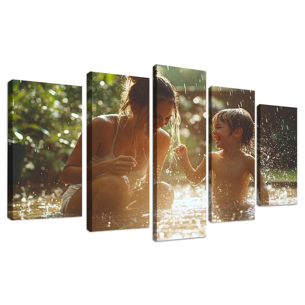 Dancing In The Rain A Mothers Joyful Spirit Custom Paintings Frame