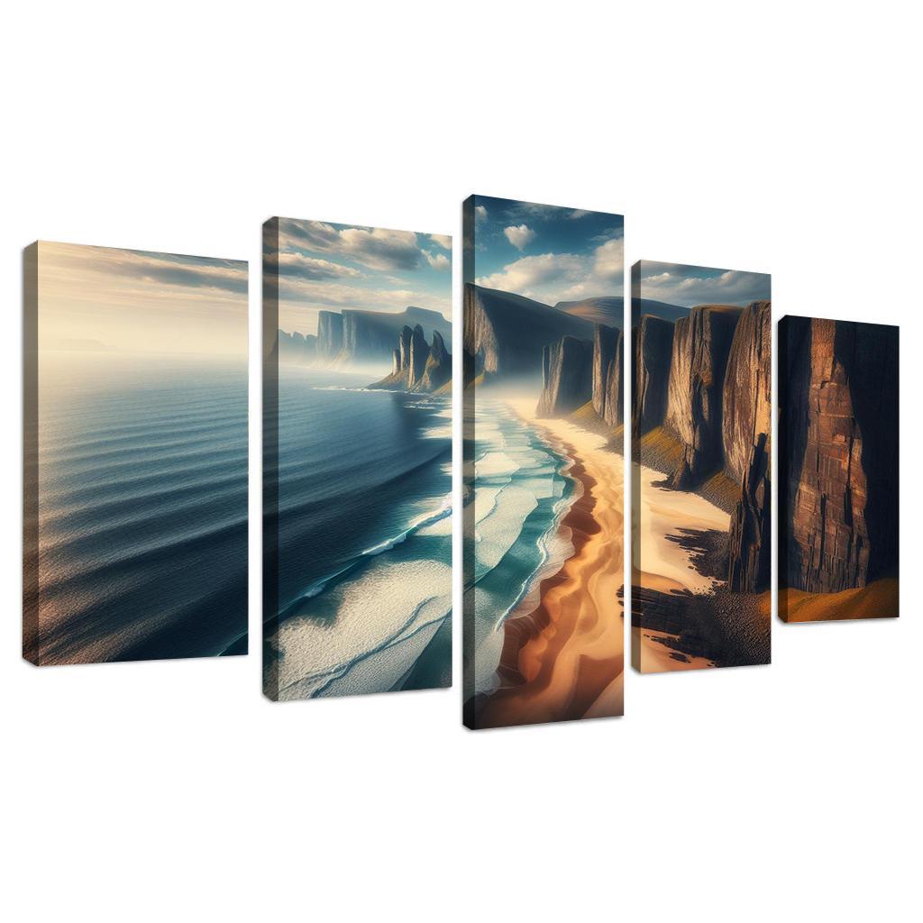 Clifftop View Beach Custom Paintings Frame