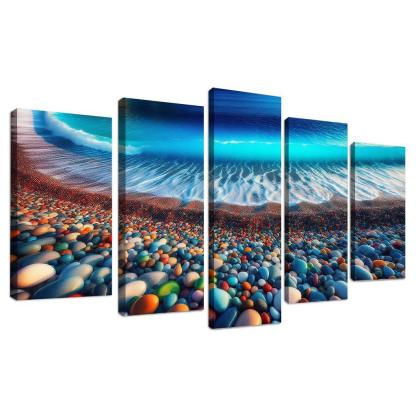 Pebble Beach A Geological Marvel Multi-panel Paintings