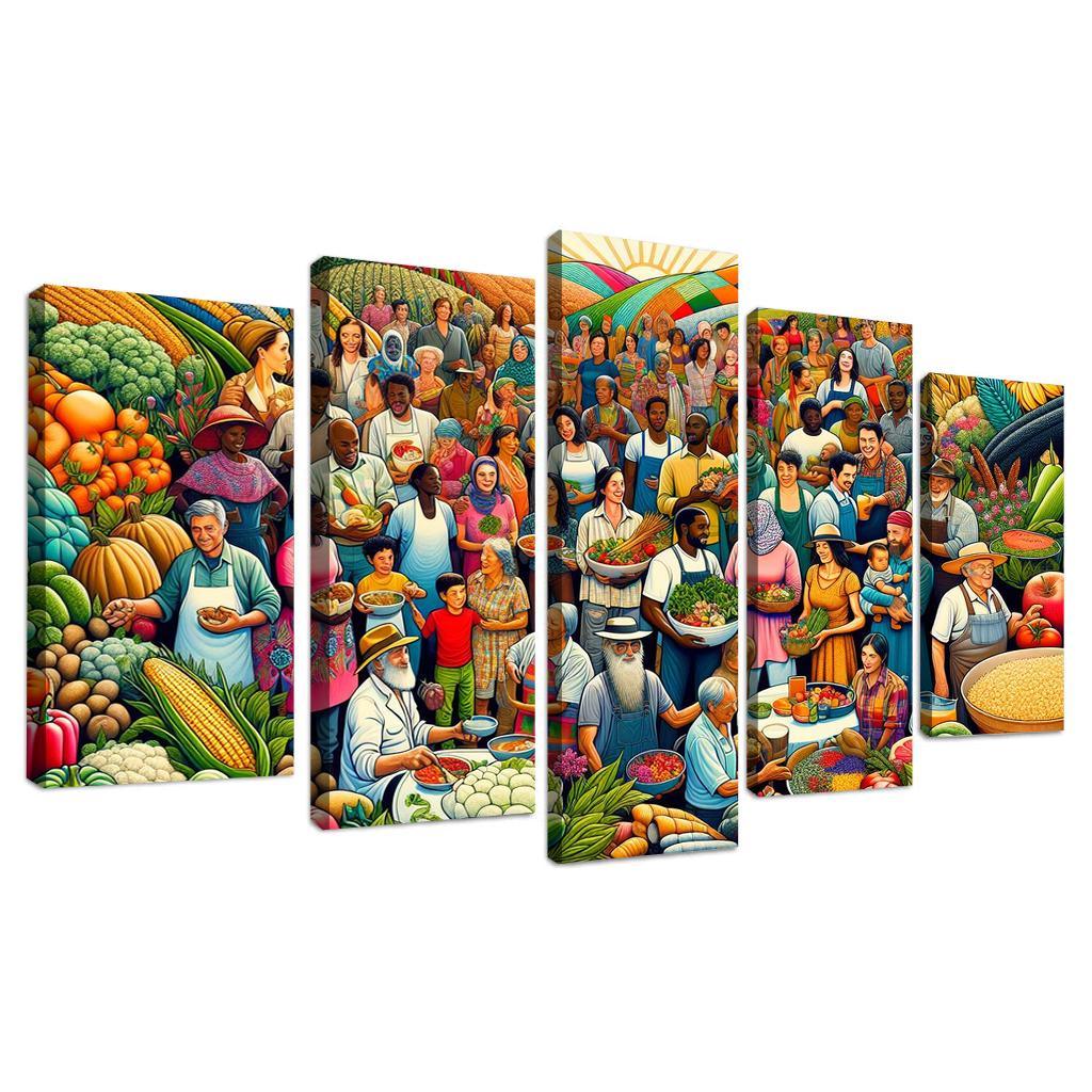 Food For Thought Advocacy For Food Security Multi-panel Paintings