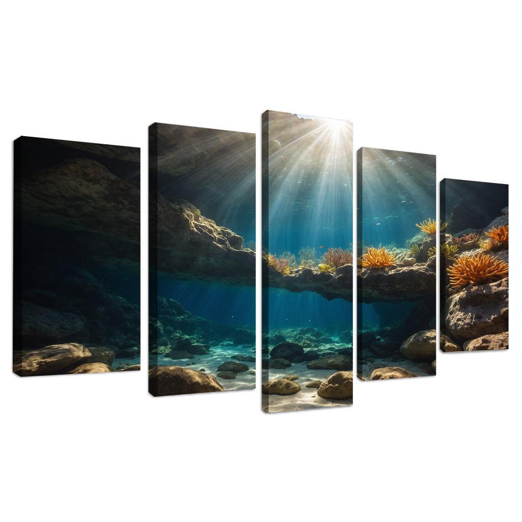 The Inspiring Depths Of Crystal Clear Waters Multi-panel Paintings