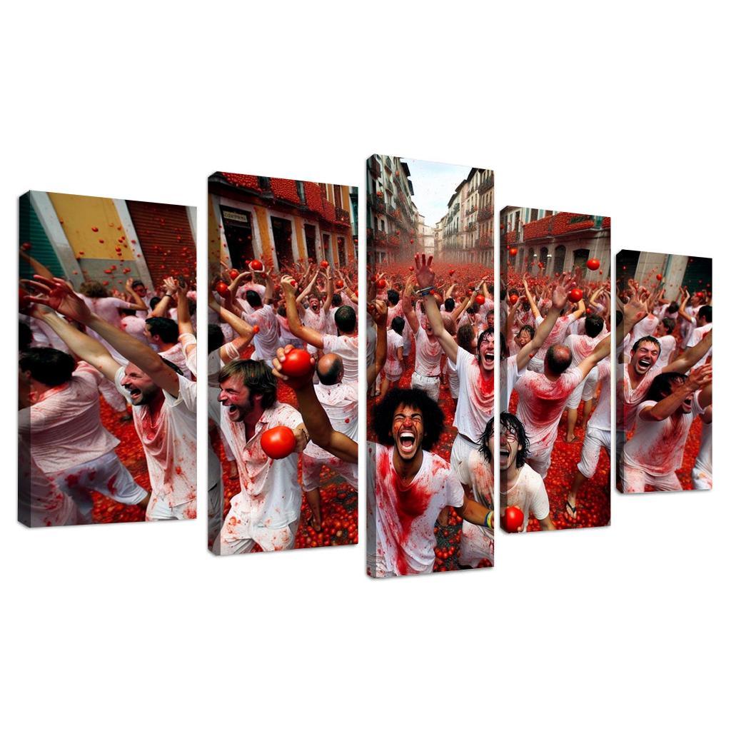La Tomatina - Spain Modern Paintings Frame