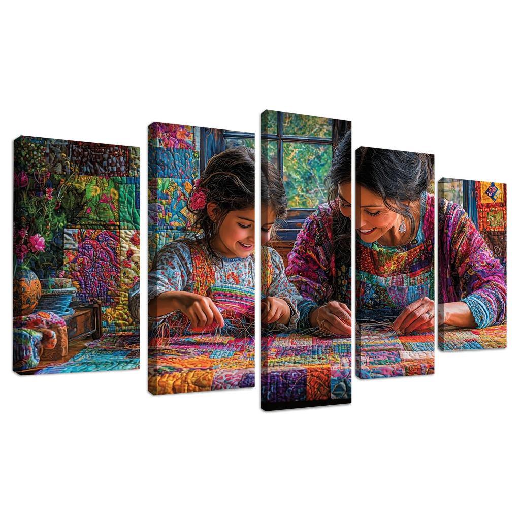 Woven With Love A Mothers Caring Tapestry Canvas Paintings Frame