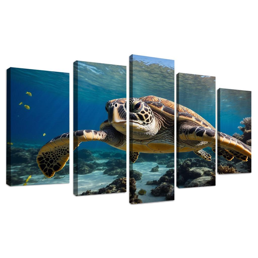 The Graceful Sea Turtle Ancient Traveler Of The Oceans Modern Paintings Frame