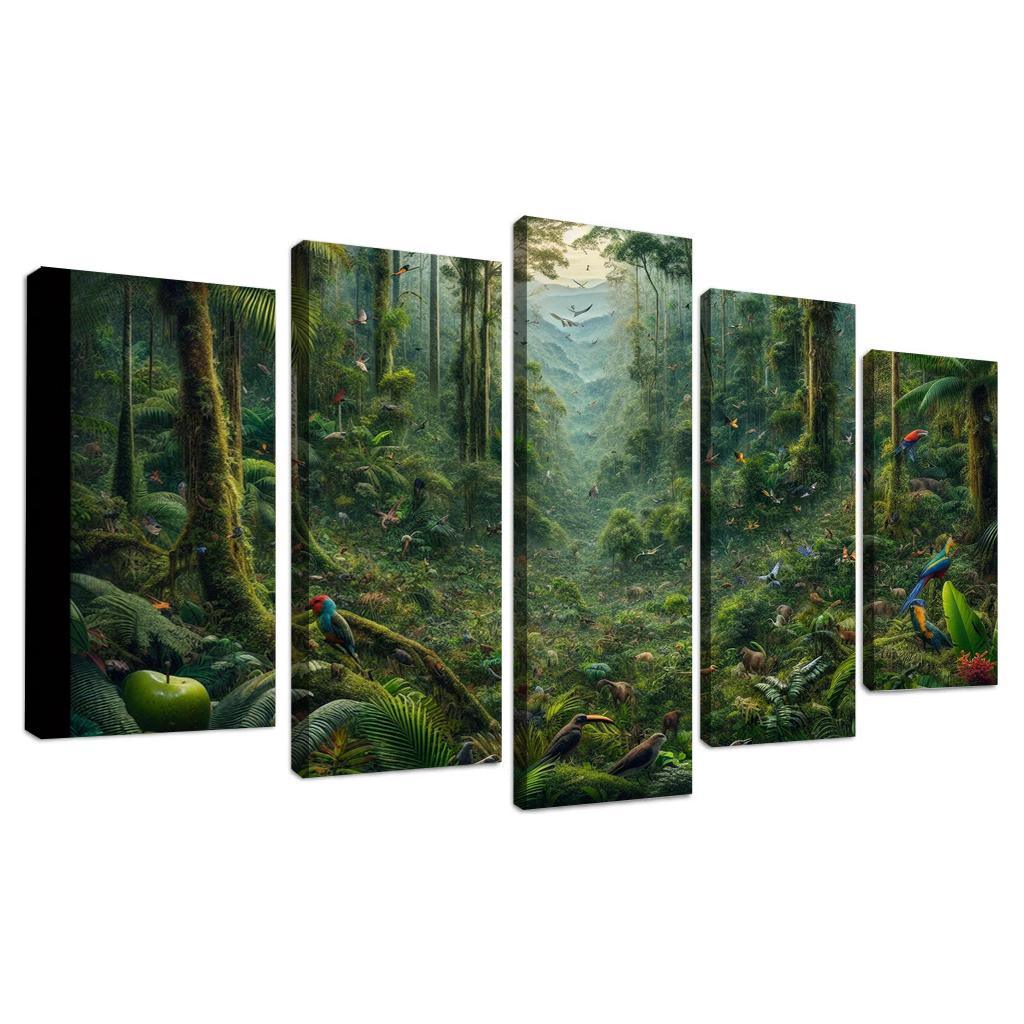 Nature's Call Celebrating Biodiversity through Art 5 Piece HD Canvas Wall Art-Original Frame