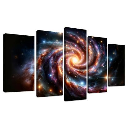 The Complex Structure Of Spiral Galaxies Abstract Paintings Frame