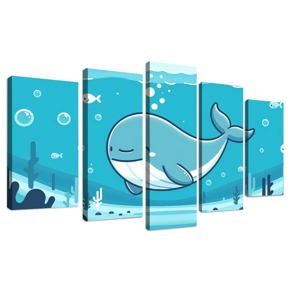 Friendly Whale Modern Paintings Frame
