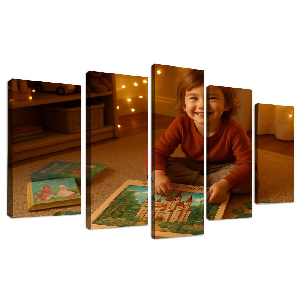 Fairy Tale Castle Puzzle Board Oil Paintings Frame