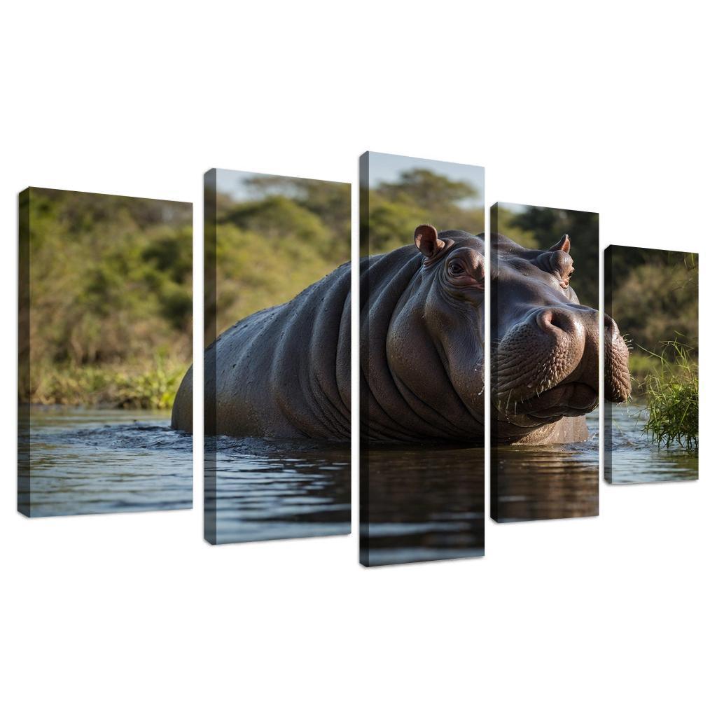 The Imposing Hippo The River Giant Custom Paintings Frame