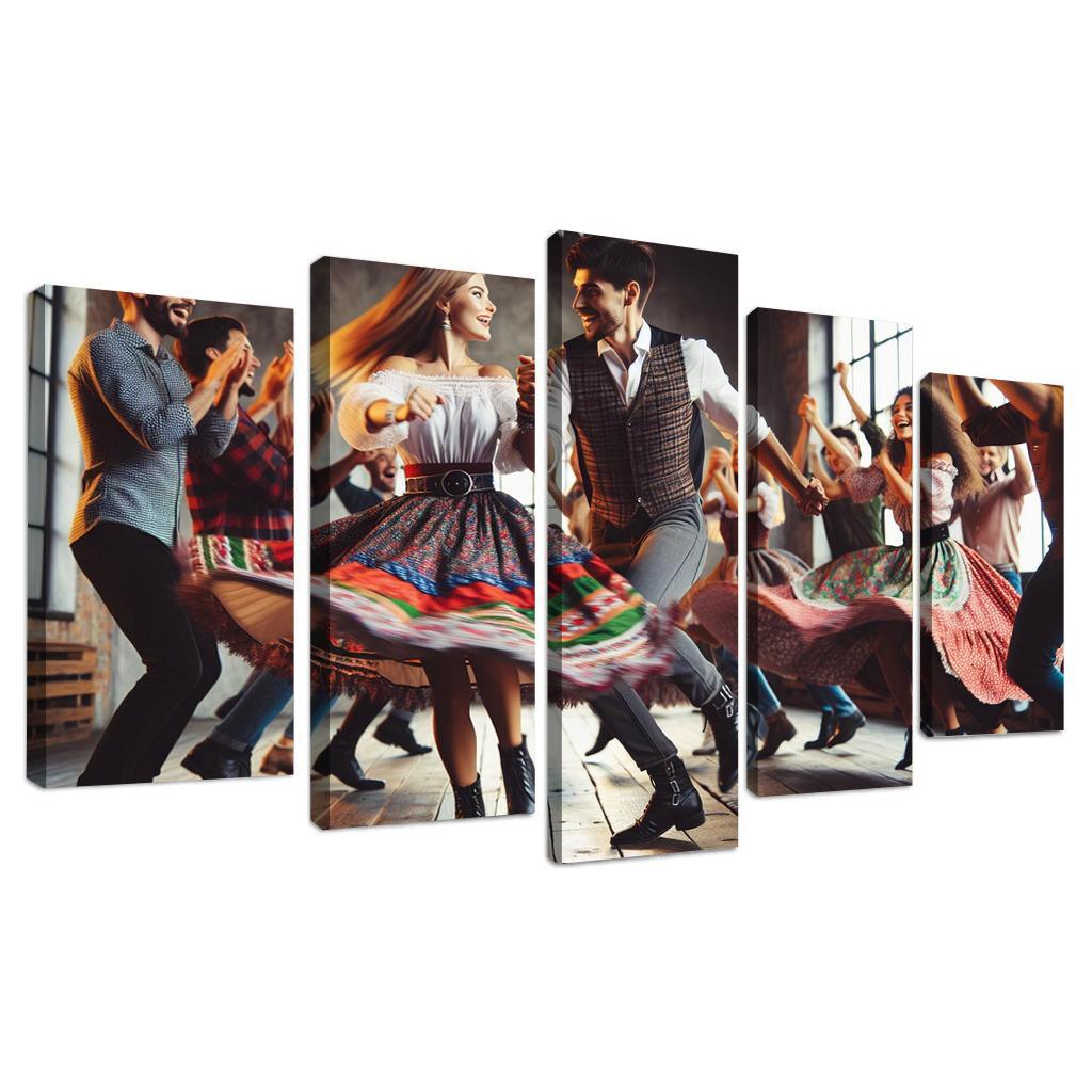 Polka The Dance Of Joy And Tradition Modern Paintings Frame