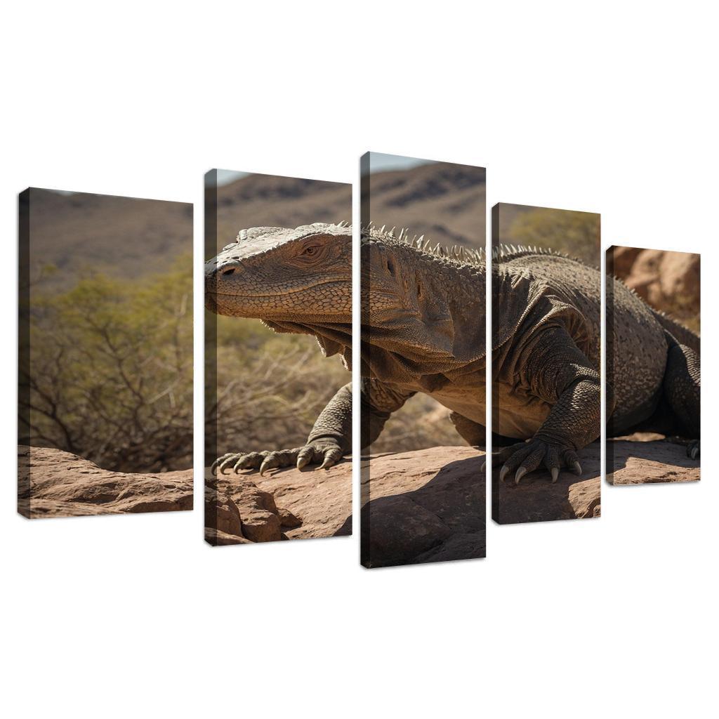 The Powerful Komodo Dragon Apex Predator Of The Islands Modern Paintings Frame