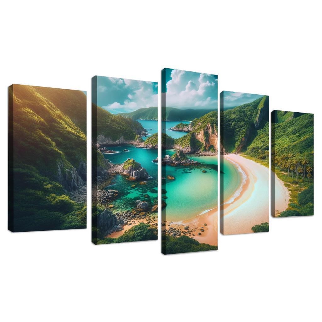 Mystic Cove Beach Modern Paintings Frame