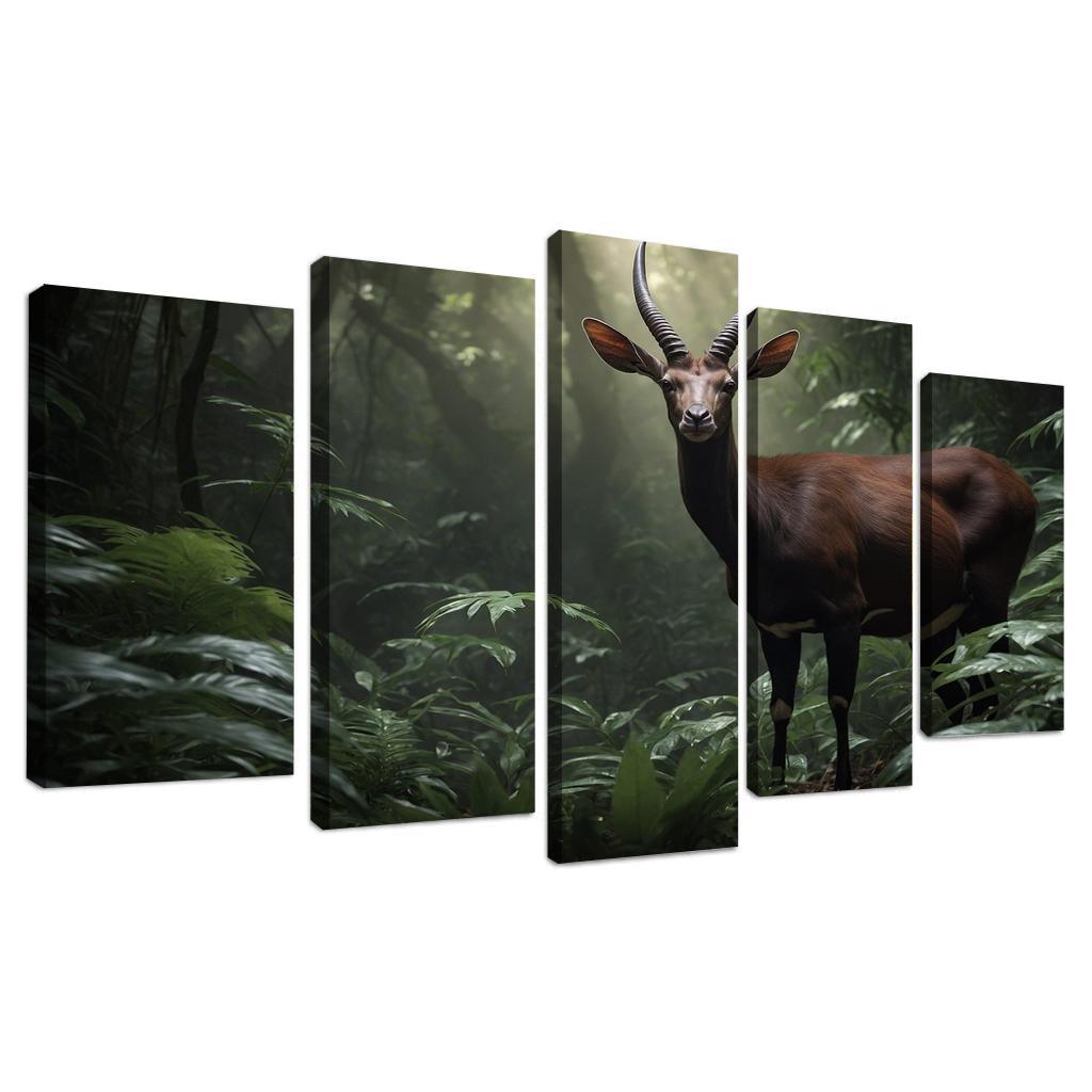 The Unique Saola Asia's Rare Unicorn Canvas Paintings Frame