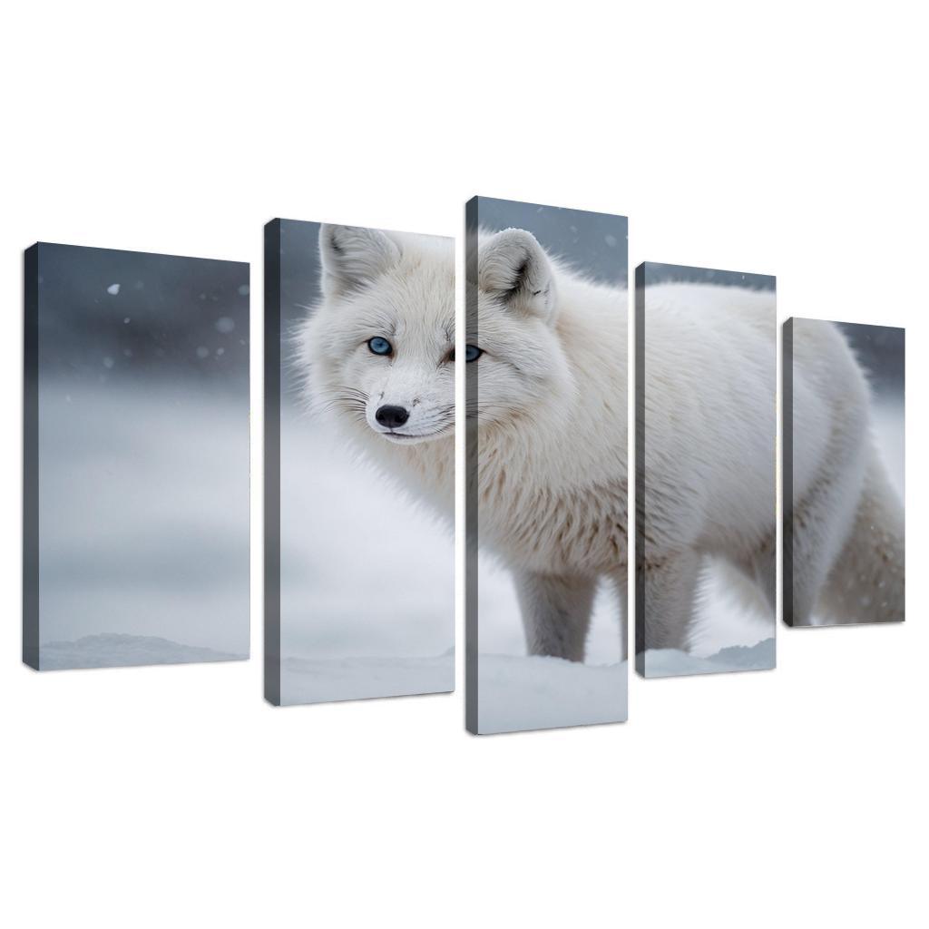 The Elegant Arctic Fox In Winter Framed Paintings